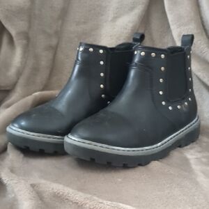 Wonder Nation Black Kids Boots with Studs